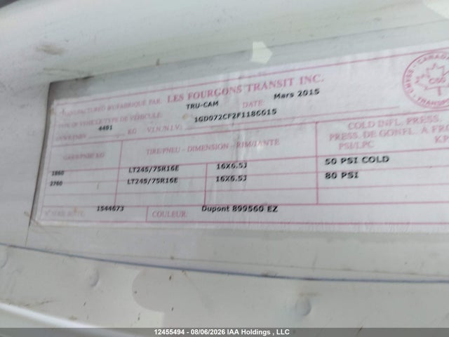 1GD072CF2F1186615 GMC Savana Cutaway 3500