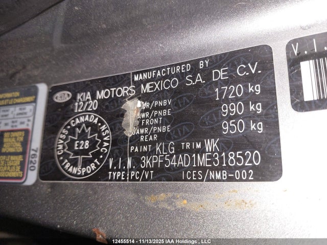 KIA mpi nu 2021 3KPF54AD1ME318520 Image 9