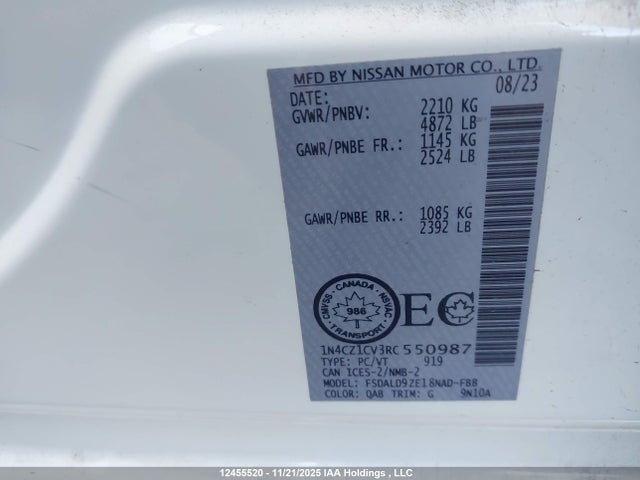 1N4CZ1CV3RC550987 Nissan Leaf