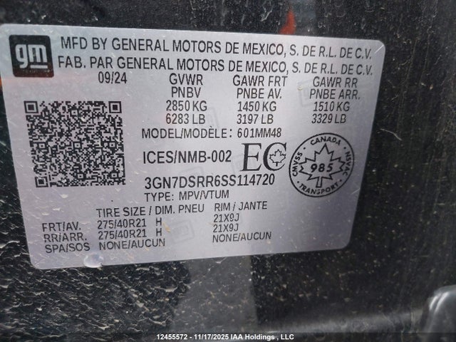 Aukcja sprzedaży 2025 Chevrolet Equinox Ev, vin: 3GN7DSRR6SS114720, numer aukcji: 12455572