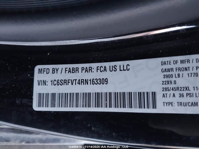 RAM 1500 Sport 2024 1C6SRFVT4RN163309 Image 9