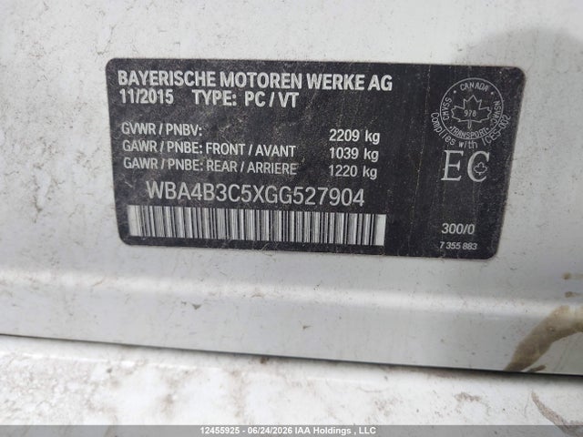 Продажа на аукционе авто 2016 Bmw 435i Gran Coupe Xdrive, vin: WBA4B3C5XGG527904, номер лота: 12455925