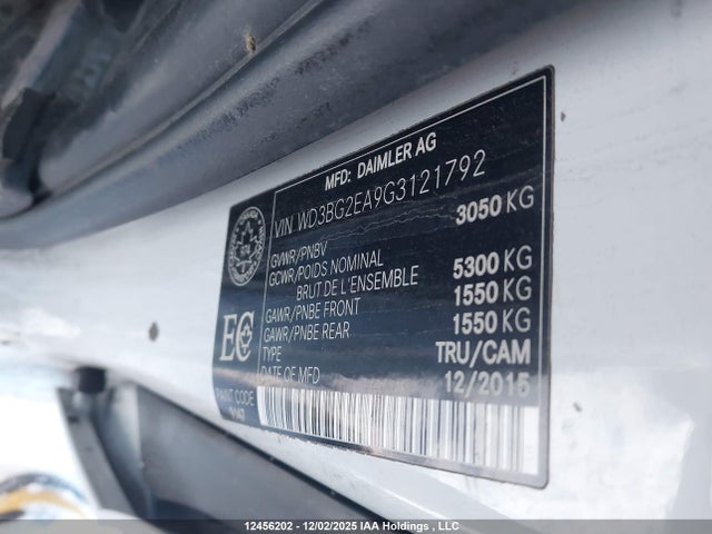 WD3BG2EA9G3121792 Mercedes-Benz Metris