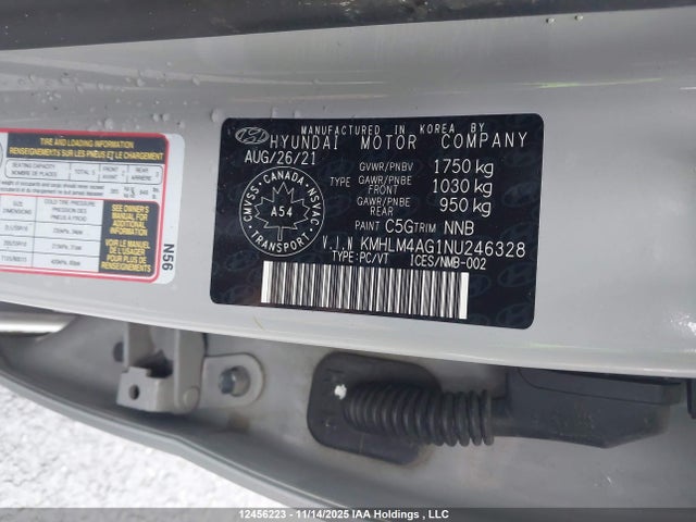 KMHLM4AG1NU246328 Hyundai Elantra