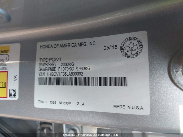 Honda Accord Sport 2018 1HGCV1F35JA809092 Image 27