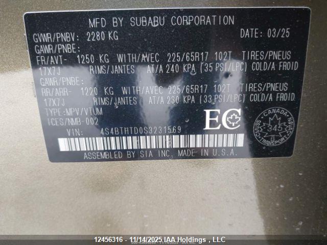 4S4BTHTD0S3231569 Subaru Outback Wilderness