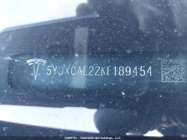Продажа на аукционе авто 2019 Tesla Model X 100d/75d/long Range/p100d, vin: 5YJXCAE22KF189454, номер лота: 12456751