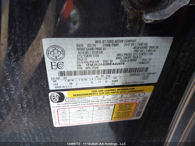 1FMJK2A83REA42656 Ford Expedition Max Limited