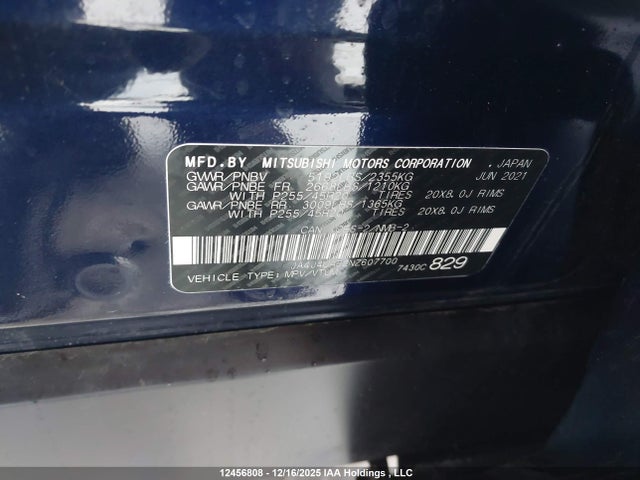 JA4J4UA82NZ607700 Mitsubishi Outlander Le/le Premium/se/sel