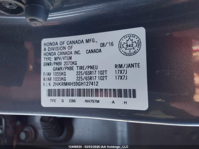 2HKRM4H59GH127412 Honda CR-V