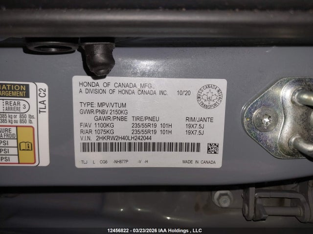2HKRW2H40LH242044 Honda Cr-v Sport