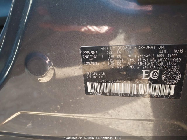 4S4WMAAD0L3425366 Subaru Ascent