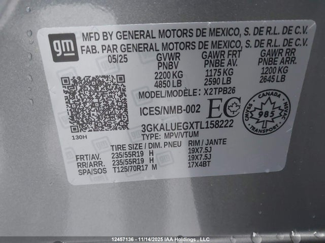 3GKALUEGXTL158222 GMC Terrain Elevation Awd
