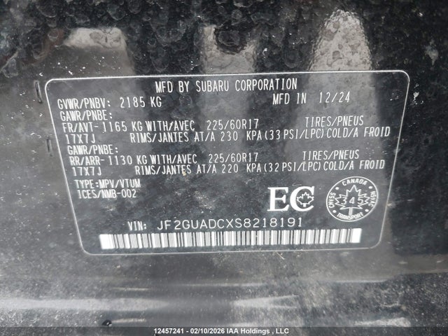 Subaru Crosstrek Premium 2025 JF2GUADCXS8218191 Image 9