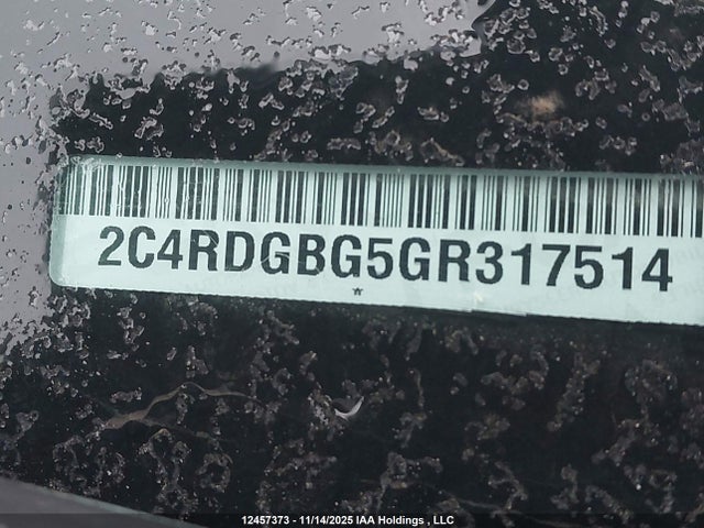 Продажа на аукционе авто 2016 Dodge Grand Caravan Se, vin: 2C4RDGBG5GR317514, номер лота: 12457373
