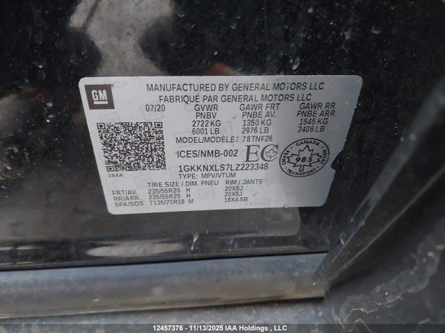 1GKKNXLS7LZ223348 GMC Acadia Denali