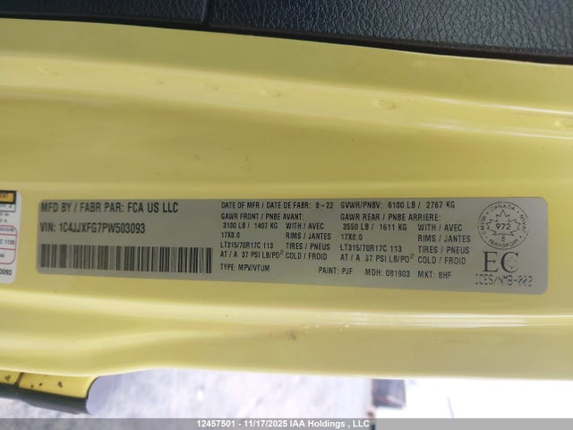 Aukcja sprzedaży 2023 Jeep Wrangler 4-door Rubicon, vin: 1C4JJXFG7PW503093, numer aukcji: 12457501