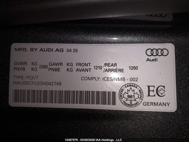 WAU5BCFU2SN042748 Audi A5 Progressiv