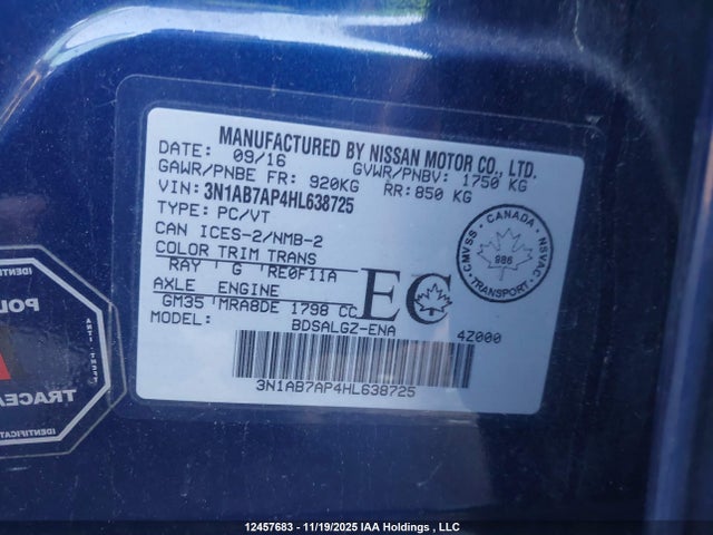 Nissan Sentra 2017 3N1AB7AP4HL638725 Image 9
