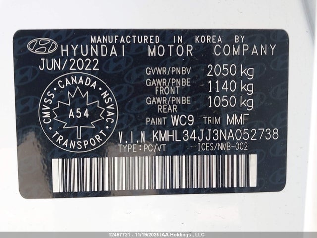 KMHL34JJ3NA052738 Hyundai Sonata Hybrid Ultimate