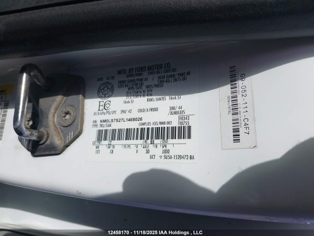 Продаж на аукціоні авто 2020 Ford Transit Connect Xl, vin: NM0LS7S27L1468026, номер лоту: 12458170