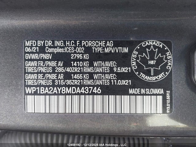 Porsche Cayenne Coupe 2021 WP1BA2AY8MDA43746 Image 9