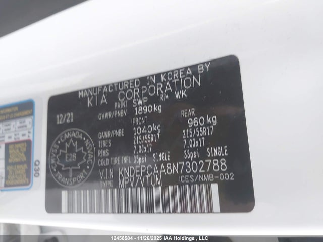 KNDEPCAA8N7302788 KIA Seltos Lx
