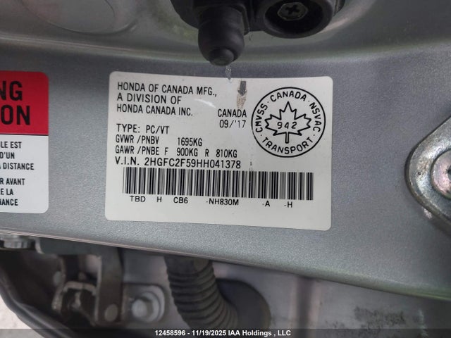 Honda Civic 2017 2HGFC2F59HH041378 Image 39