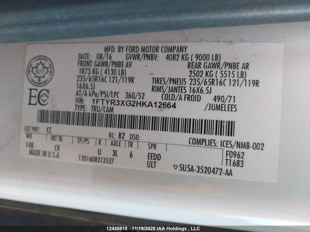 1FTYR3XG2HKA12664 Ford Transit-250