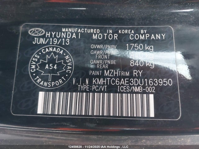 Aukcja sprzedaży 2013 Hyundai Veloster Turbo, vin: KMHTC6AE3DU163950, numer aukcji: 12458828