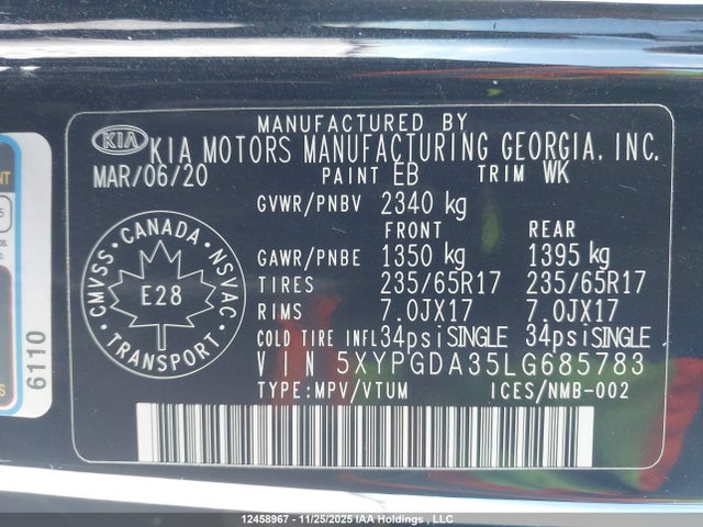 5XYPGDA35LG685783 KIA gdi theta-ii