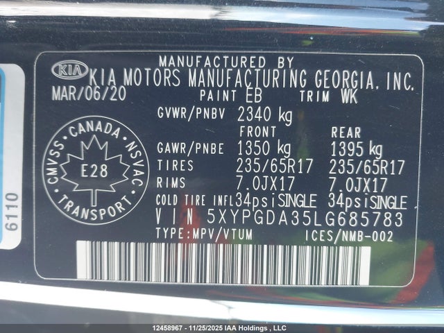5XYPGDA35LG685783 KIA gdi theta-ii