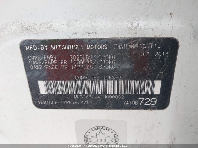 Mitsubishi MIRAGE DE 2015 ML32A3HJ4FH006062 Image 9