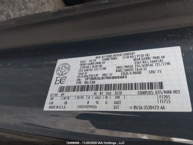 1FTBR3U87RKB68493 Ford Transit T-250