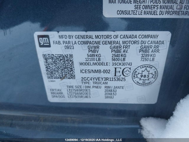 2GC4YVEY3R1153625 Chevrolet l5p