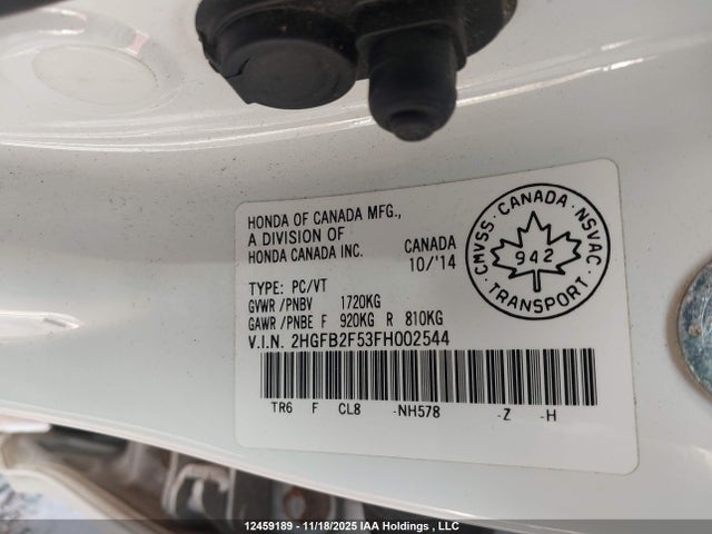 Honda CIVIC EX 2015 2HGFB2F53FH002544 Image 26