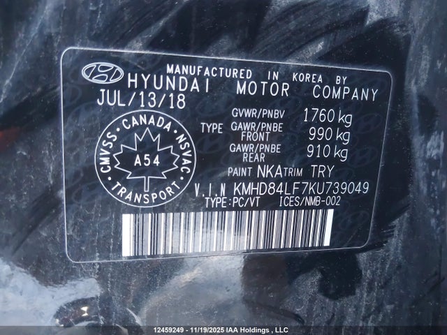 KMHD84LF7KU739049 Hyundai Elantra Sel/value/limited