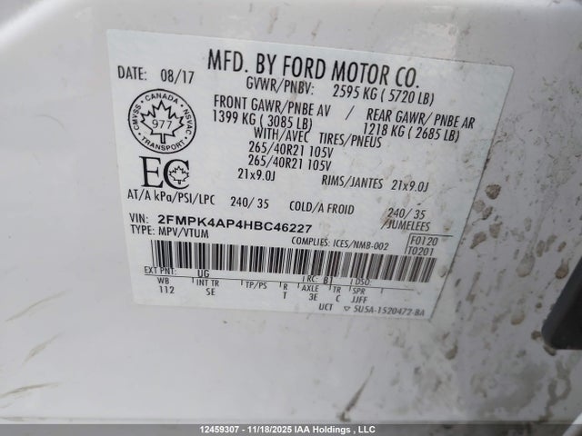 Ford Edge 2017 2FMPK4AP4HBC46227 Image 30