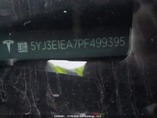 Auction sale of the 2023 Tesla Model 3, vin: 5YJ3E1EA7PF499395, lot number: 12459481