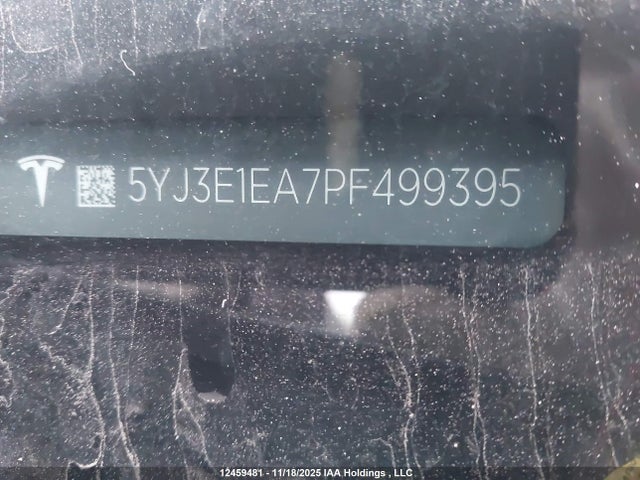 Auction sale of the 2023 Tesla Model 3, vin: 5YJ3E1EA7PF499395, lot number: 12459481