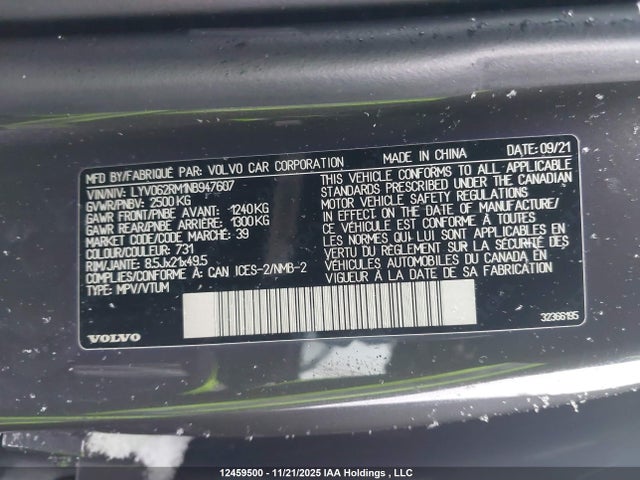 Volvo XC60 2022 LYV062RM1NB947607 Image 9