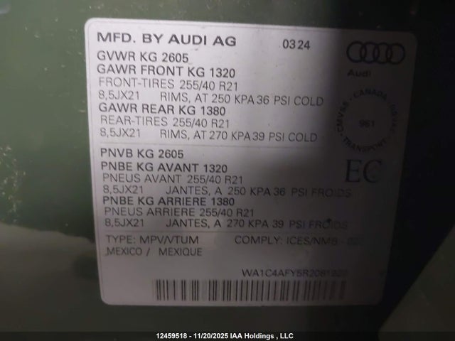 WA1C4AFY5R2081920 Audi SQ5