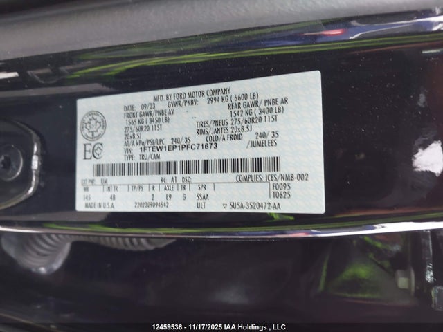 Продажа на аукционе авто 2023 Ford F150 Supercrew, vin: 1FTEW1EP1PFC71673, номер лота: 12459536