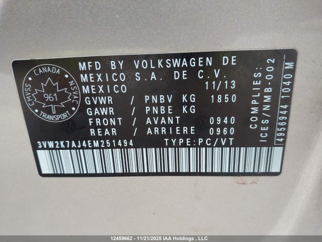 3VW2K7AJ4EM251494 Volkswagen JETTA S