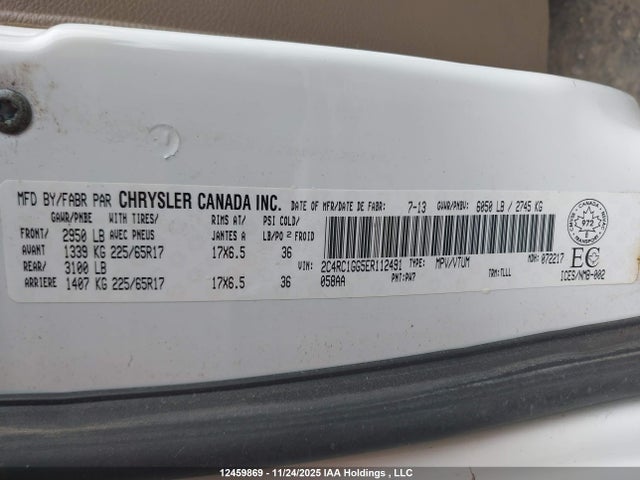 Aukcja sprzedaży 2014 Chrysler Town & Country Limited, vin: 2C4RC1GG5ER112491, numer aukcji: 12459869