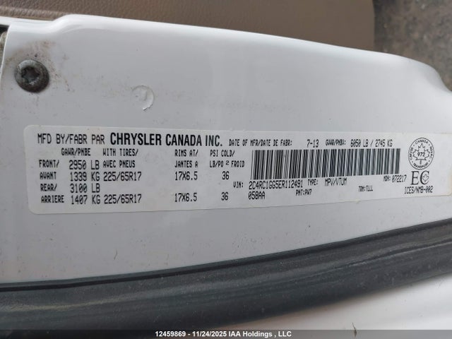 Aukcja sprzedaży 2014 Chrysler Town & Country Limited, vin: 2C4RC1GG5ER112491, numer aukcji: 12459869