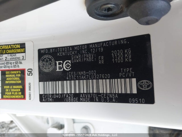 4T1C11AK7LU327620 Toyota a25a-fks