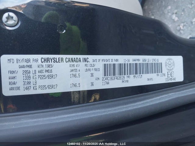 2C4RC1BG3FR639129 Chrysler Town &amp; Country Touring