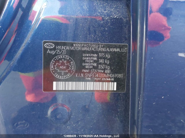Aukcja sprzedaży 2021 Hyundai Sonata Sport 1.6t 4dr, vin: 5NPEJ4J20MH069080, numer aukcji: 12460439