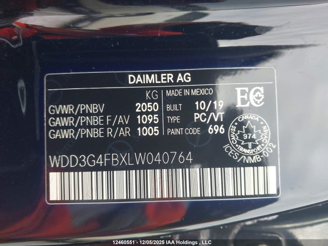 WDD3G4FBXLW040764 Mercedes-Benz A 220 4matic